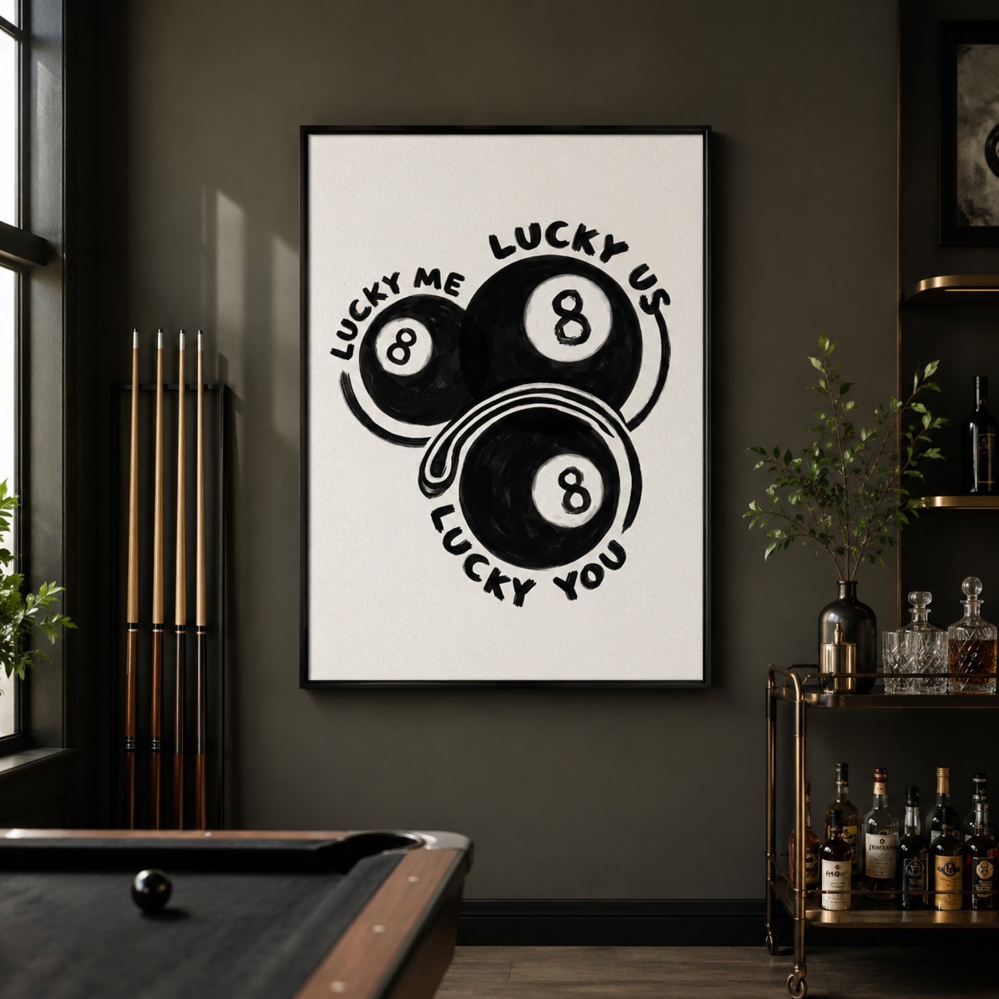 Lucky Me Lucky You Eight Balls Wall Art Decor preview 3
