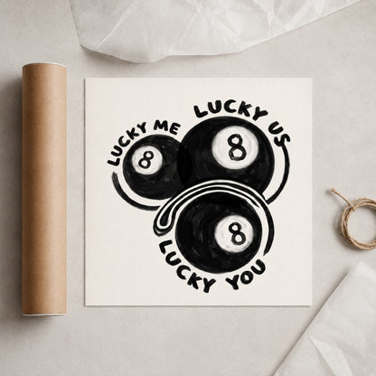 Lucky Me Lucky You Eight Balls Wall Art Decor preview 8