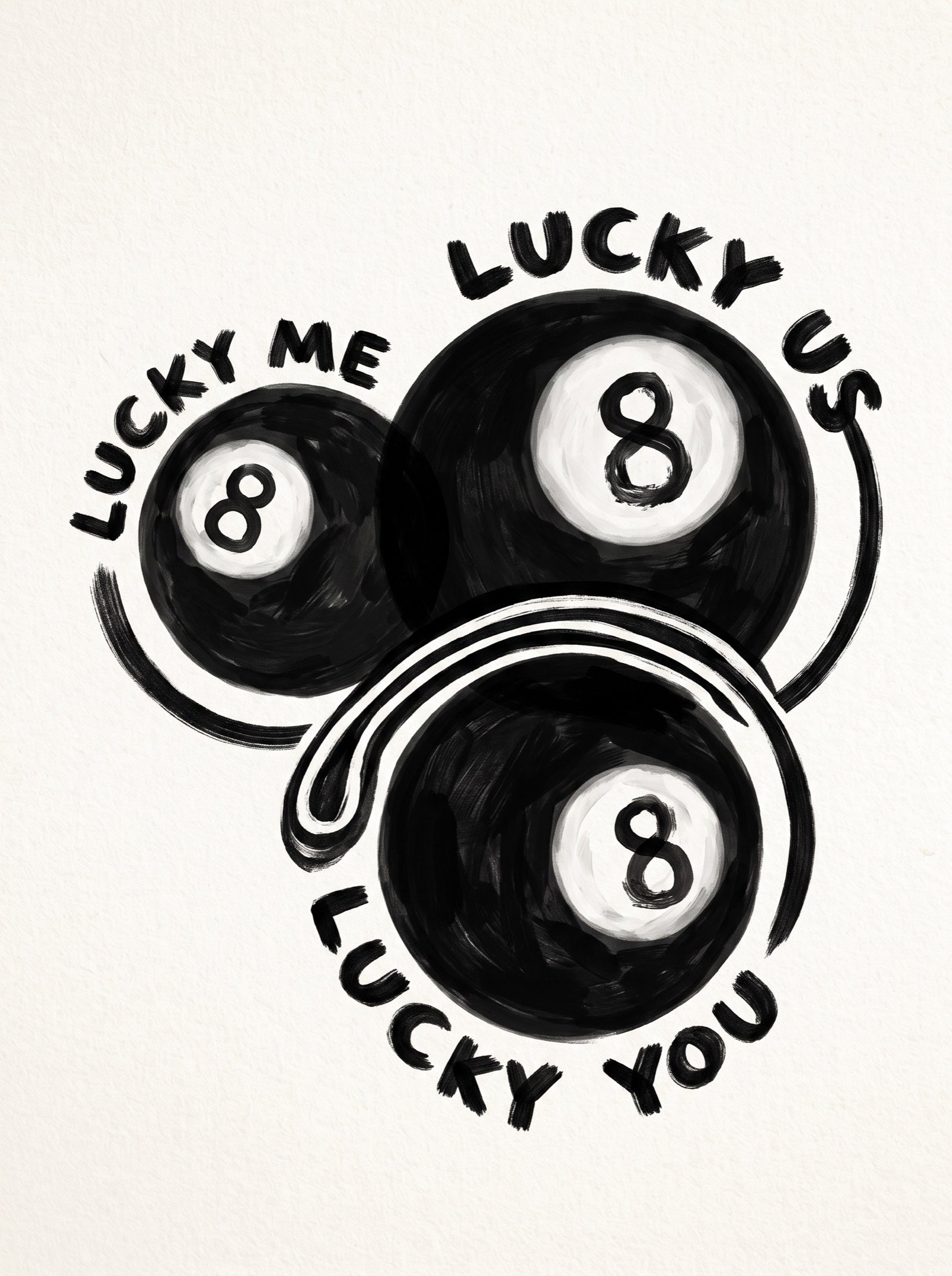Lucky Me Lucky You Eight Balls Wall Art Decor