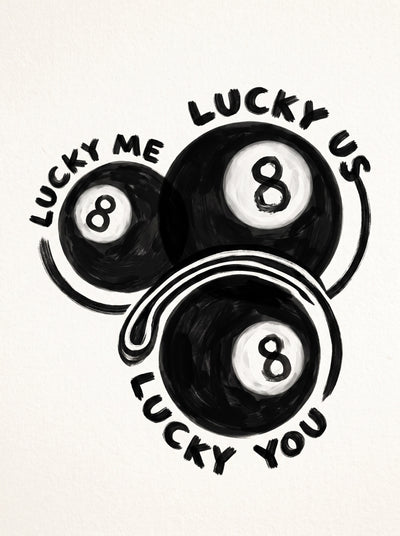 Lucky Me Lucky You Eight Balls Wall Art Decor