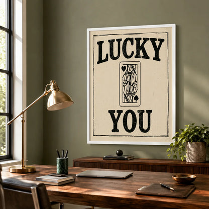 Lucky You Playing Card Wall Art Decor - Wall Art Decor - alternate angle