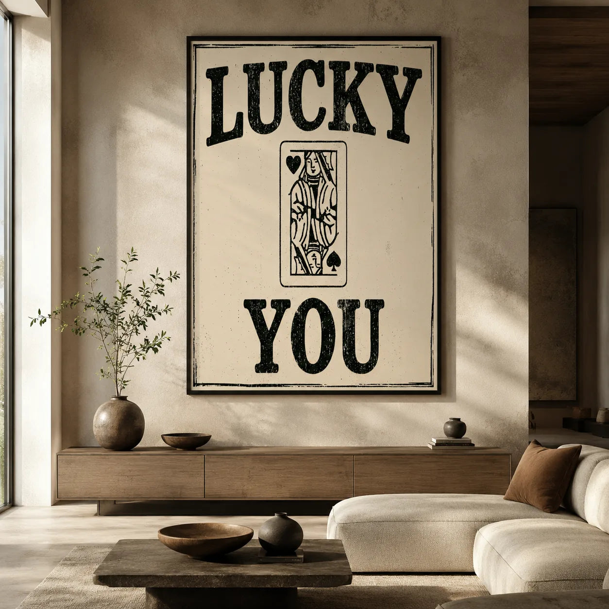 Lucky You Playing Card Wall Art Decor - Wall Art Decor - close up