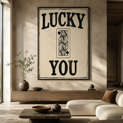 Lucky You Playing Card Wall Art Decor - Wall Art Decor - close up