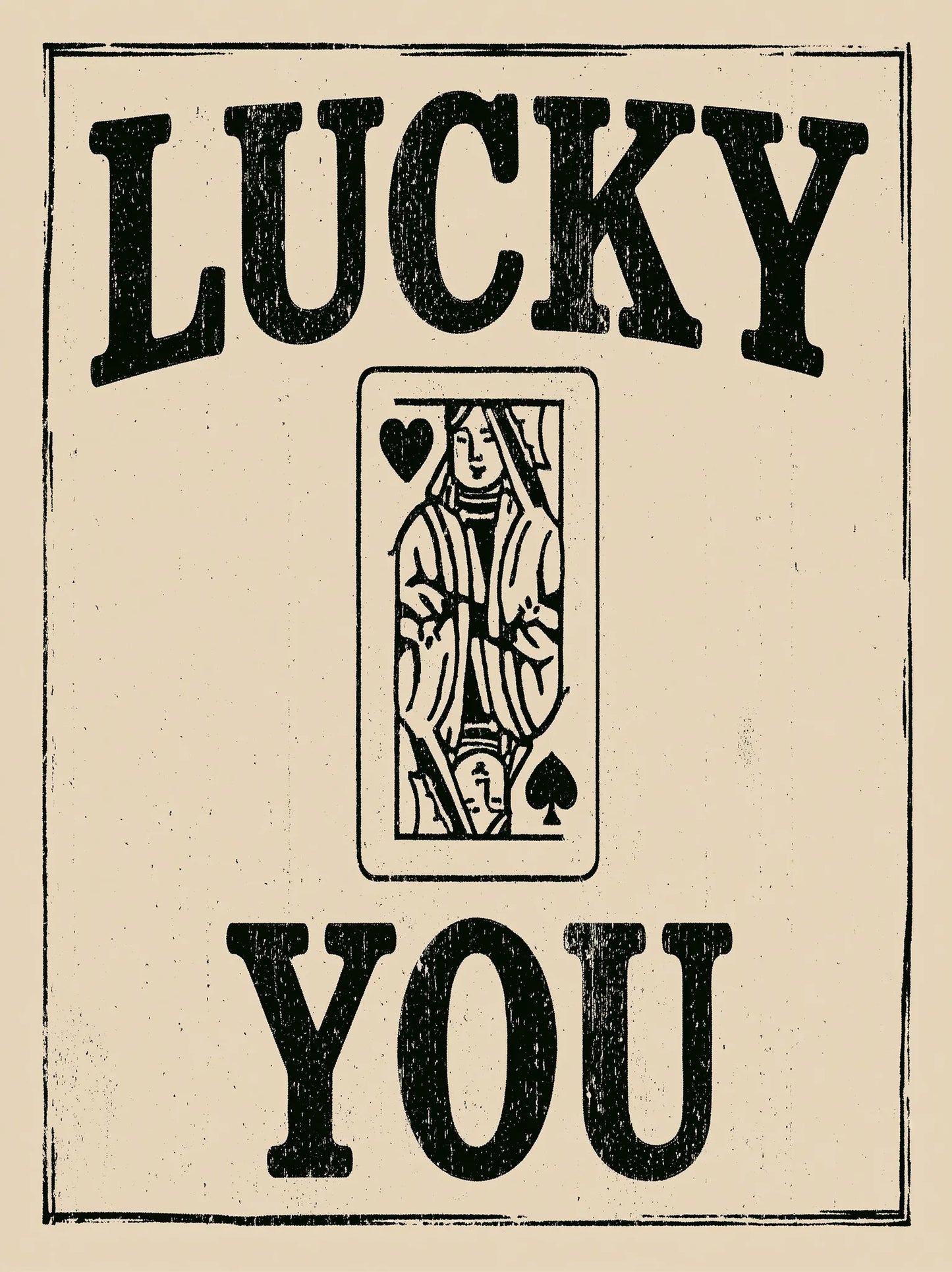 Lucky You Playing Card Wall Art Decor - Wall Art Decor - front view