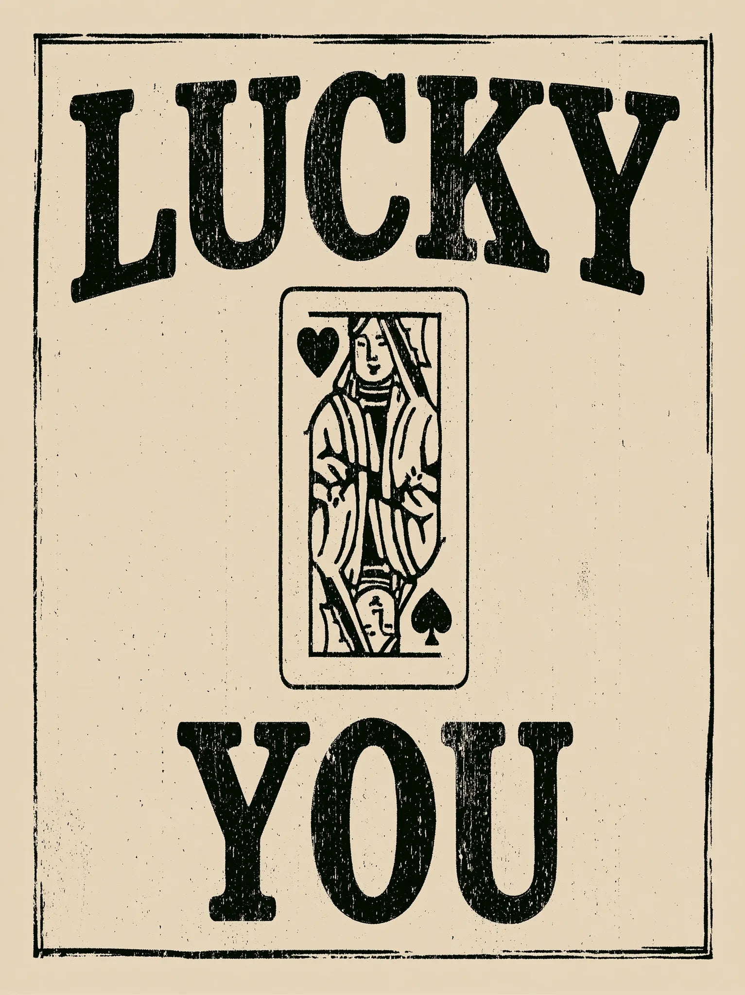 Lucky You Playing Card Wall Art Decor - Wall Art Decor - front view