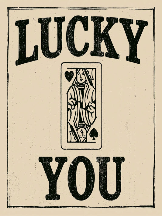 Lucky You Playing Card Wall Art Decor - Wall Art Decor - front view