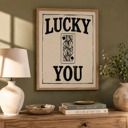 Lucky You Playing Card Wall Art Decor - Wall Art Decor - in use