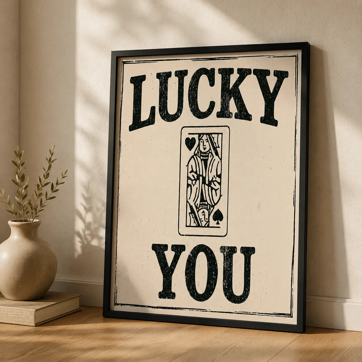 Lucky You Playing Card Wall Art Decor - Wall Art Decor - side view