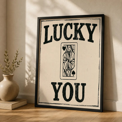 Lucky You Playing Card Wall Art Decor - Wall Art Decor - side view
