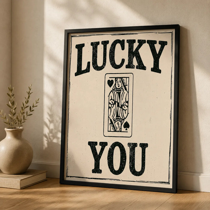 Lucky You Playing Card Wall Art Decor