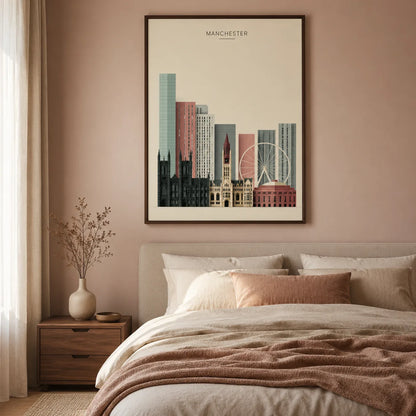 Manchester Skyline Cityscape Wall Art Decor - Wall Art Decor - alternate angle