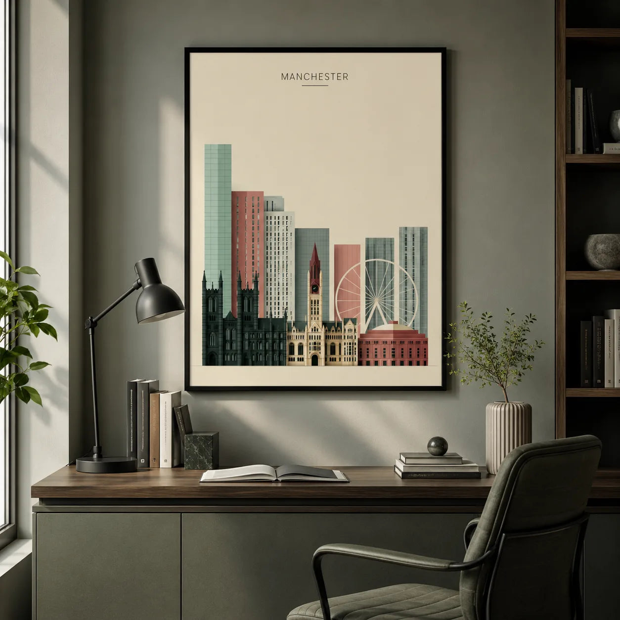 Manchester Skyline Cityscape Wall Art Decor - Wall Art Decor - detail