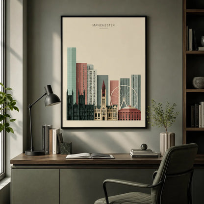 Manchester Skyline Cityscape Wall Art Decor - Wall Art Decor - detail