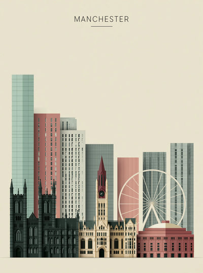 Manchester Skyline Cityscape Wall Art Decor
