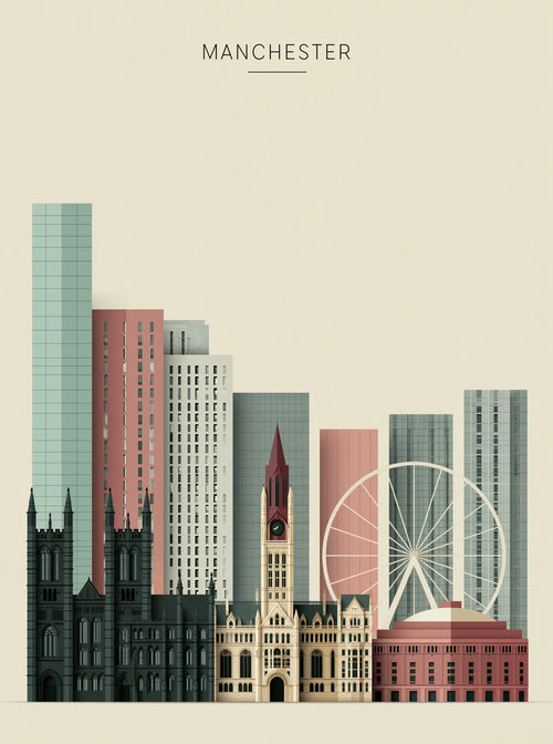 Manchester Skyline Cityscape Wall Art Decor