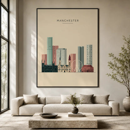 Manchester Skyline Wall Art Decor - Wall Art Decor - close up