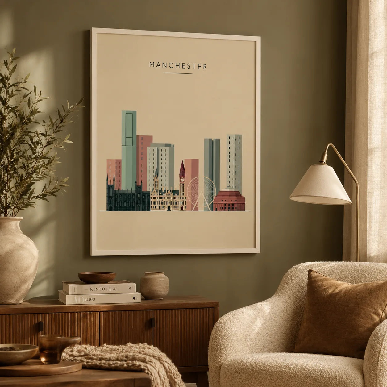 Manchester Skyline Wall Art Decor - Wall Art Decor - in use