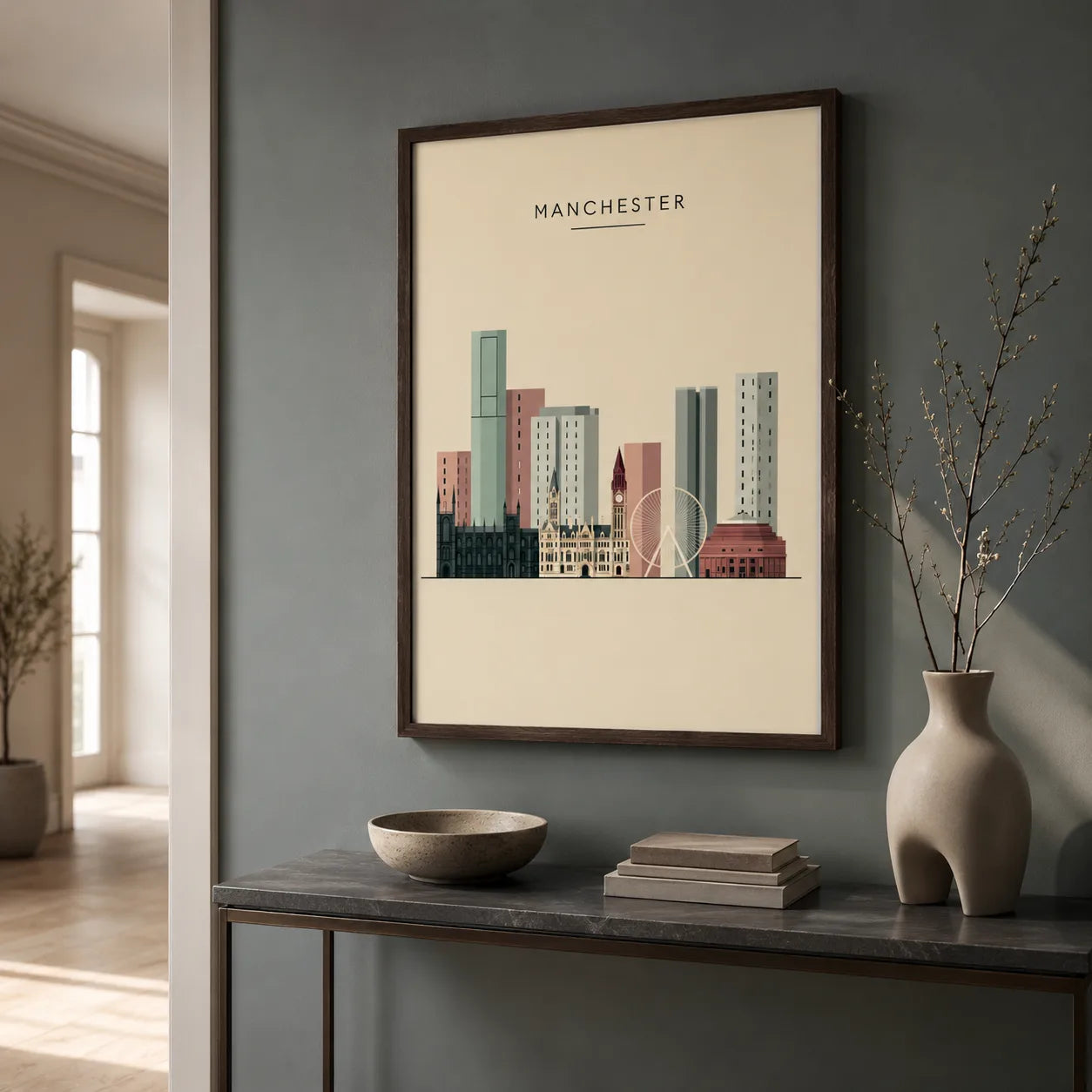 Manchester Skyline Wall Art Decor - Wall Art Decor - styled