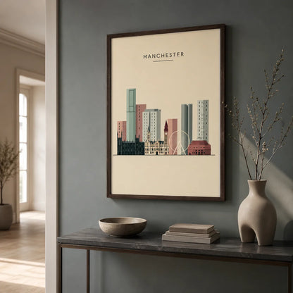 Manchester Skyline Wall Art Decor - Wall Art Decor - styled