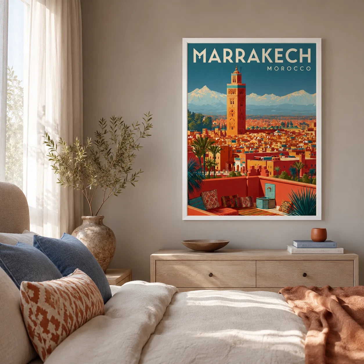 Marrakech Morocco Travel Wall Art Decor - Wall Art Decor - alternate angle