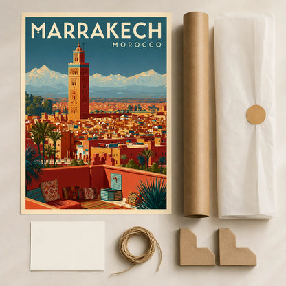 Marrakech Morocco Travel Wall Art Decor - Wall Art Decor - back view