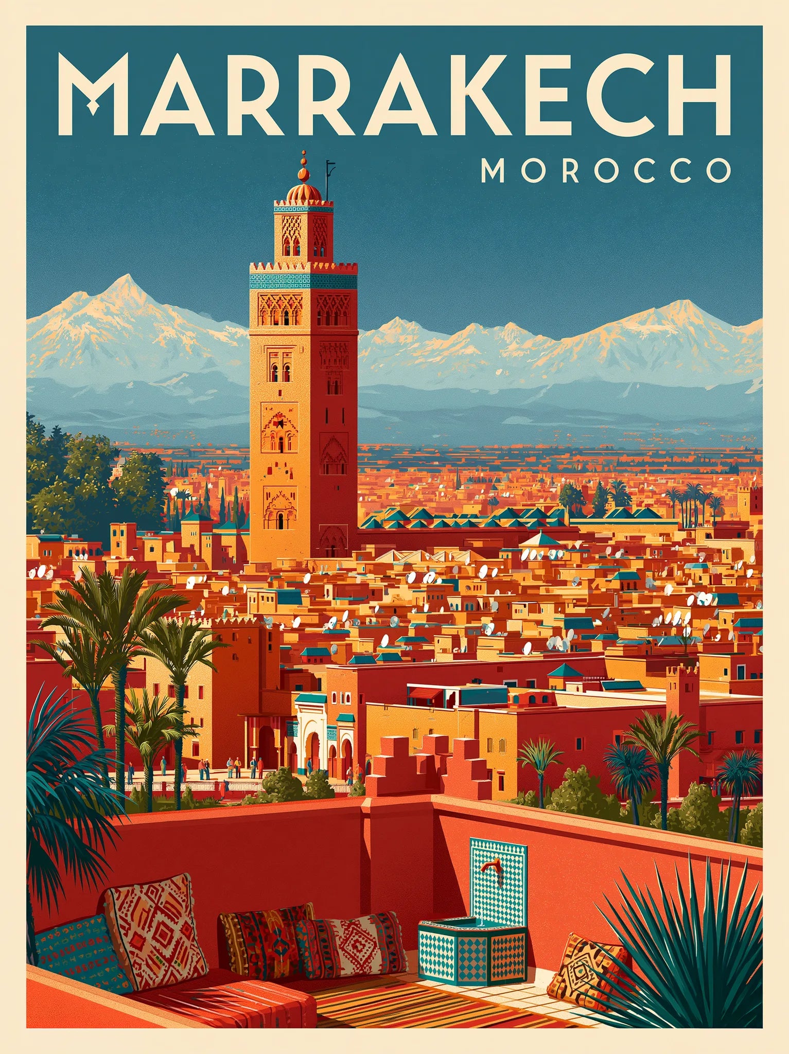 Marrakech Morocco Travel Wall Art Decor - Wall Art Decor - front view