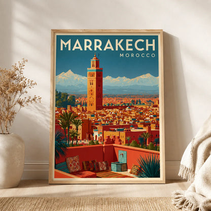 Marrakech Morocco Travel Wall Art Decor - Wall Art Decor - side view