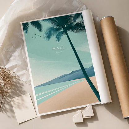 Maui Hawaii Palm Beach Wall Art Decor - Wall Art Decor - back view