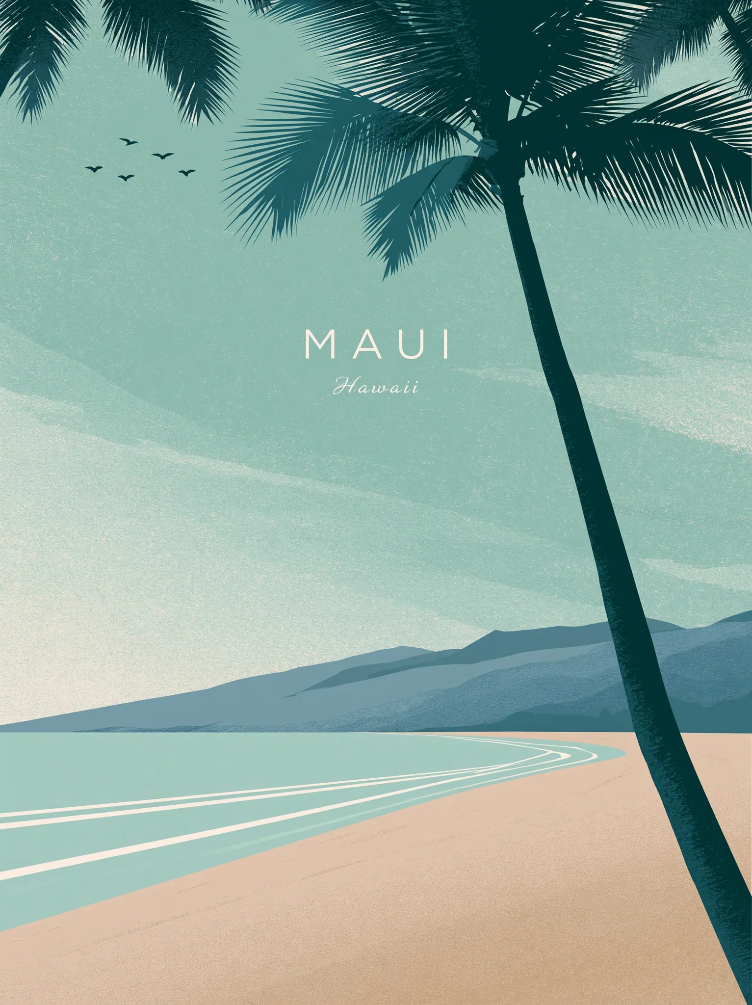Maui Hawaii Palm Beach Wall Art Decor - Wall Art Decor - front view