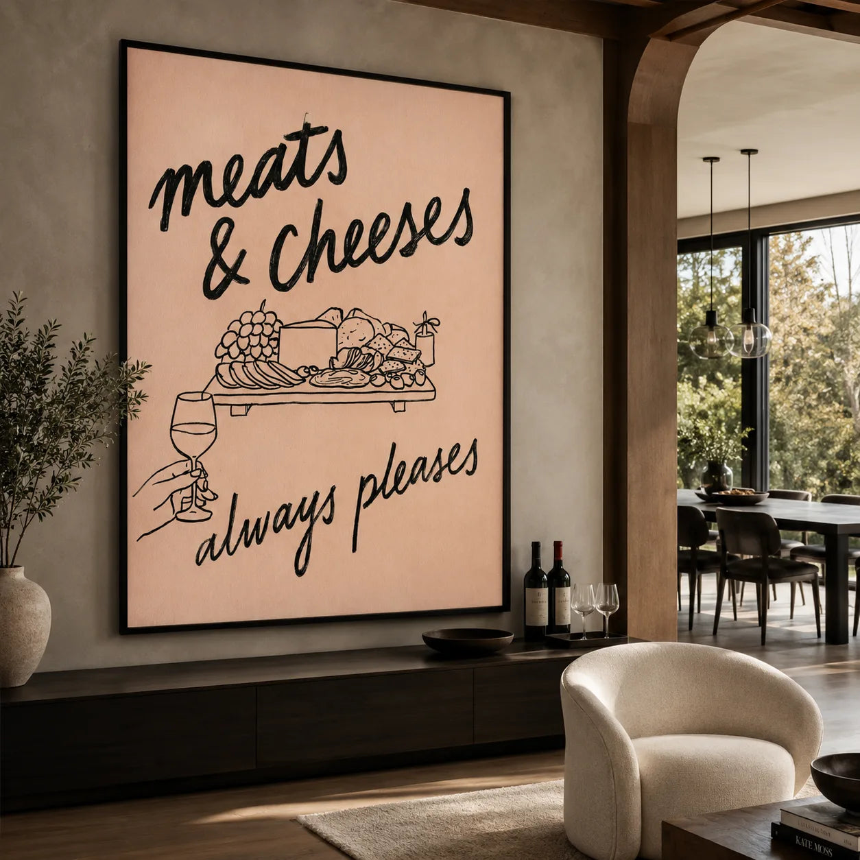 Meats and Cheeses Always Pleases Wall Art Decor - Wall Art Decor - close up