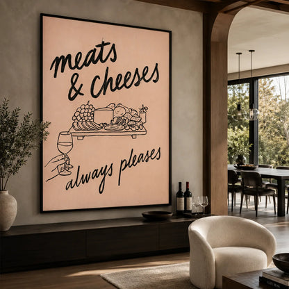 Meats and Cheeses Always Pleases Wall Art Decor - Wall Art Decor - close up