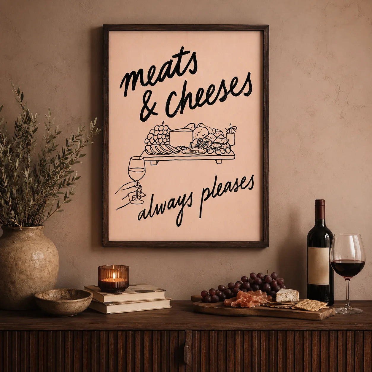Meats and Cheeses Always Pleases Wall Art Decor - Wall Art Decor - in use