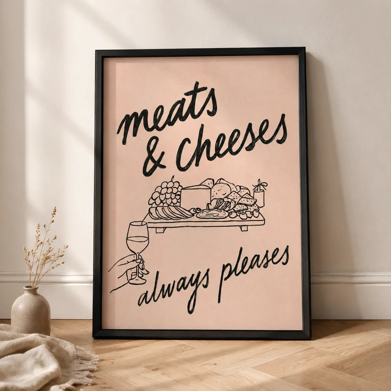 Meats and Cheeses Always Pleases Wall Art Decor - Wall Art Decor - side view
