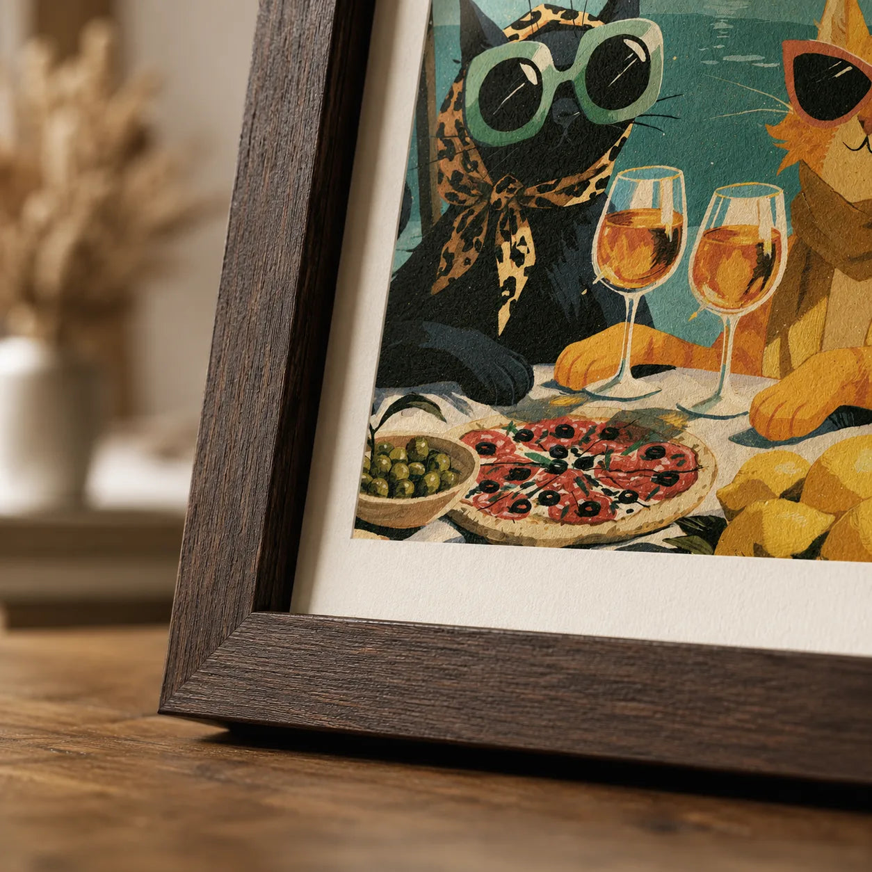 Mediterranean Cats Picnic Wall Art Decor - Wall Art Decor - packaging