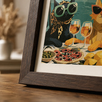 Mediterranean Cats Picnic Wall Art Decor - Wall Art Decor - packaging