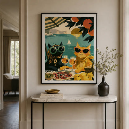 Mediterranean Cats Picnic Wall Art Decor - Wall Art Decor - view 11