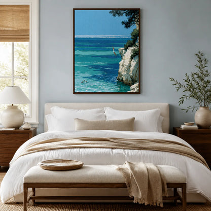 Mediterranean Cliff Diver Wall Art Decor - Wall Art Decor - alternate angle