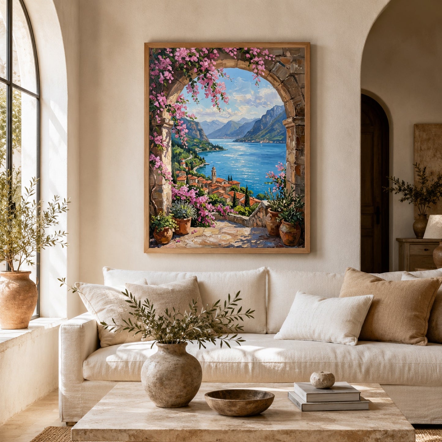 Mediterranean Coast Floral Archway Wall Art Decor – preview 10