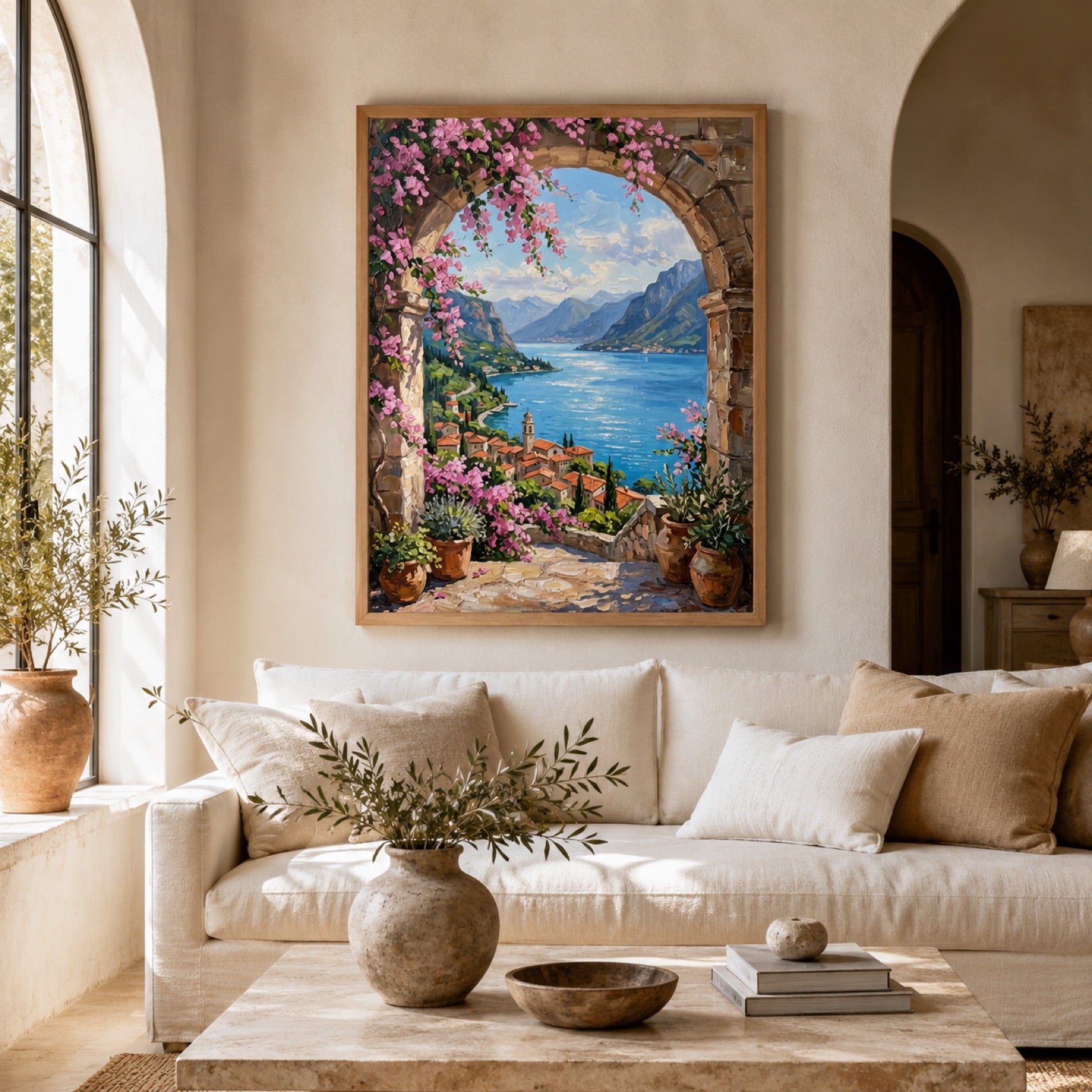 Mediterranean Coast Floral Archway Wall Art Decor – preview 10