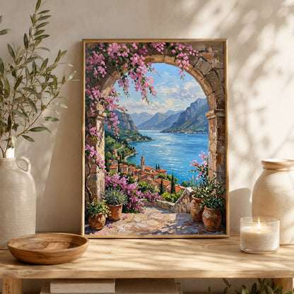 Mediterranean Coast Floral Archway Wall Art Decor – preview 6