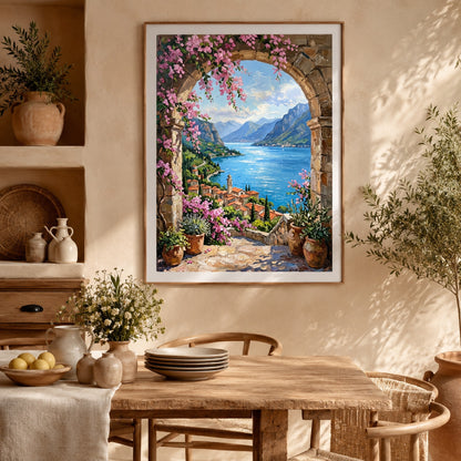 Mediterranean Coast Floral Archway Wall Art Decor – preview 9