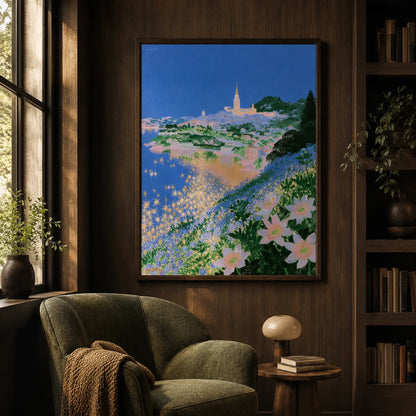 Mediterranean Coastal Village Wall Art Decor - Wall Art Decor - alternate angle