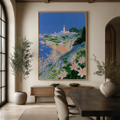 Mediterranean Coastal Village Wall Art Decor - Wall Art Decor - close up