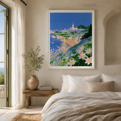 Mediterranean Coastal Village Wall Art Decor - Wall Art Decor - detail