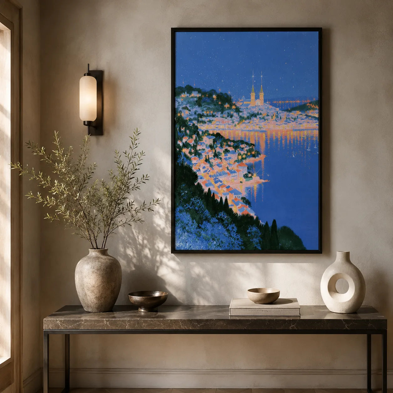 Mediterranean Harbor Night Wall Art Decor - Wall Art Decor - view 11