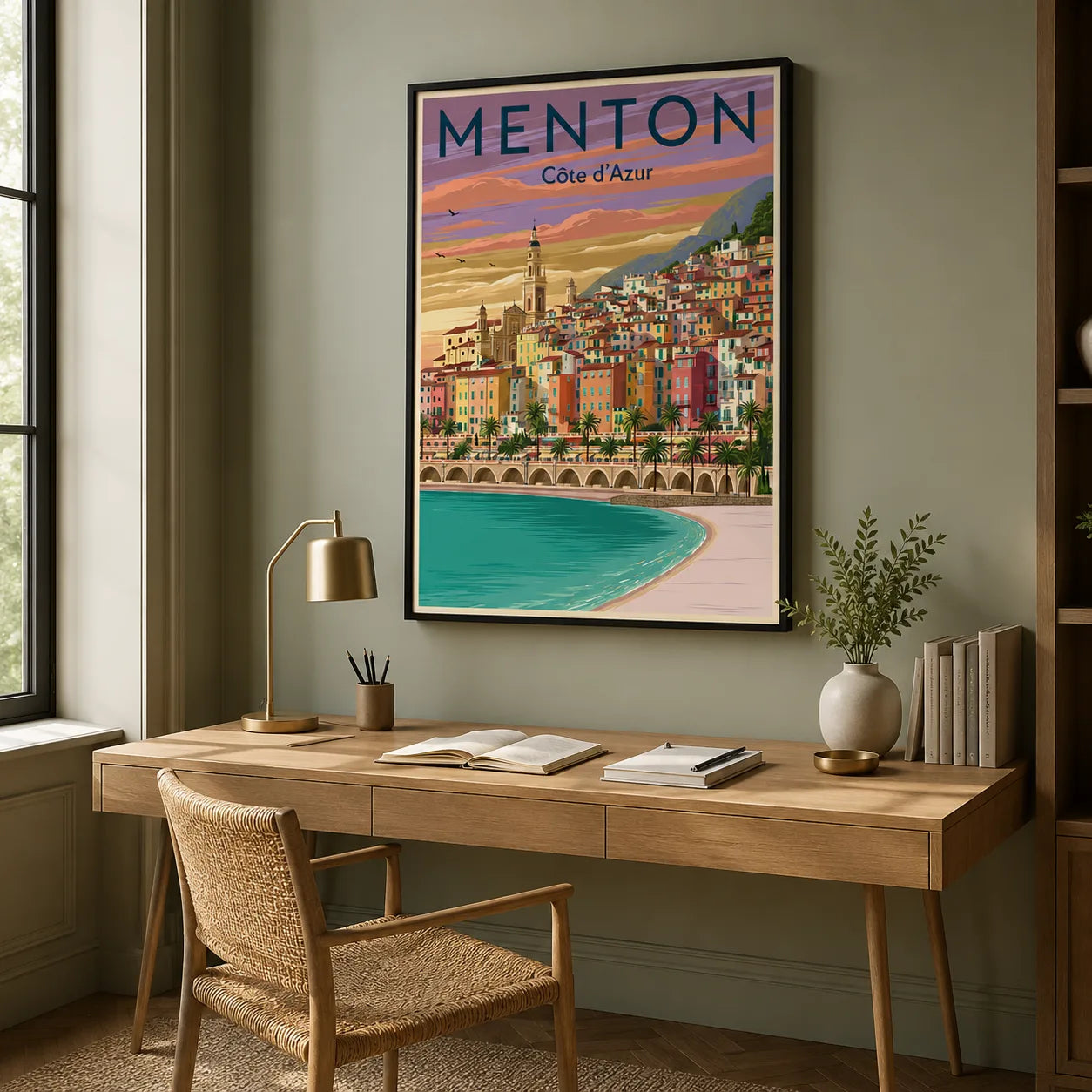 Menton French Riviera Wall Art Decor - Wall Art Decor - alternate angle