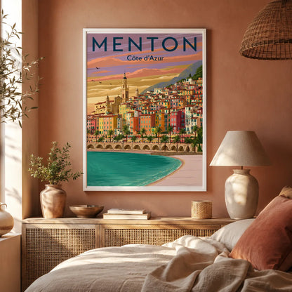 Menton French Riviera Wall Art Decor - Wall Art Decor - in use