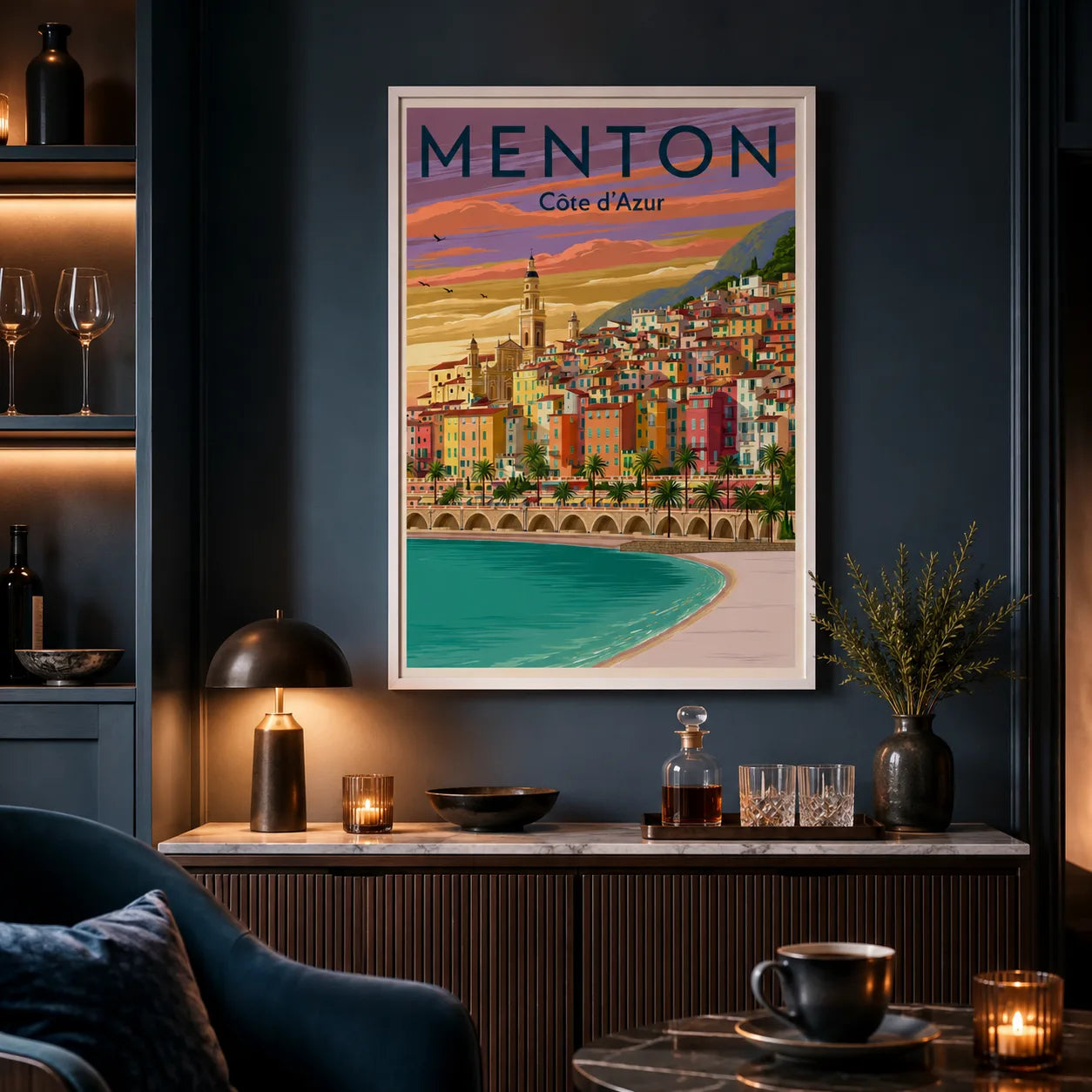 Menton French Riviera Wall Art Decor - Wall Art Decor - lifestyle