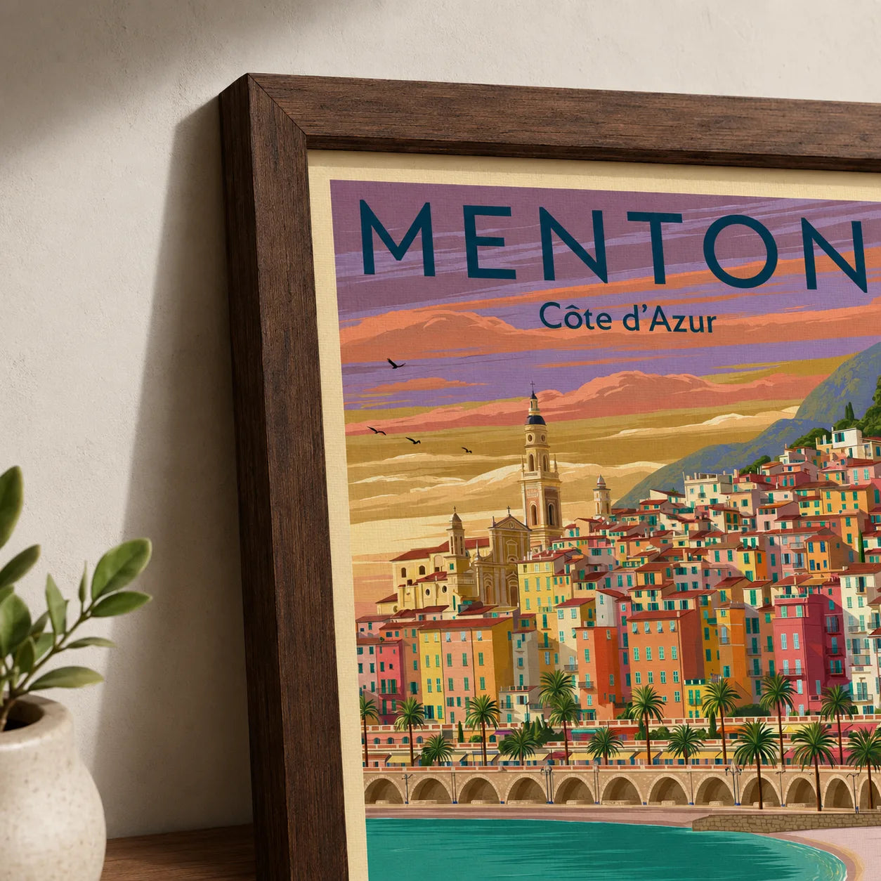 Menton French Riviera Wall Art Decor - Wall Art Decor - packaging