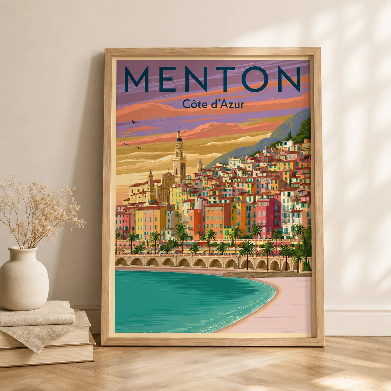 Menton French Riviera Wall Art Decor - Wall Art Decor - side view